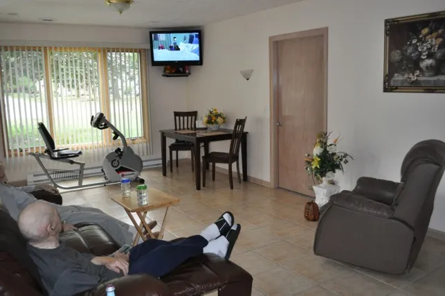 Comfortable living area inside White Orchid
